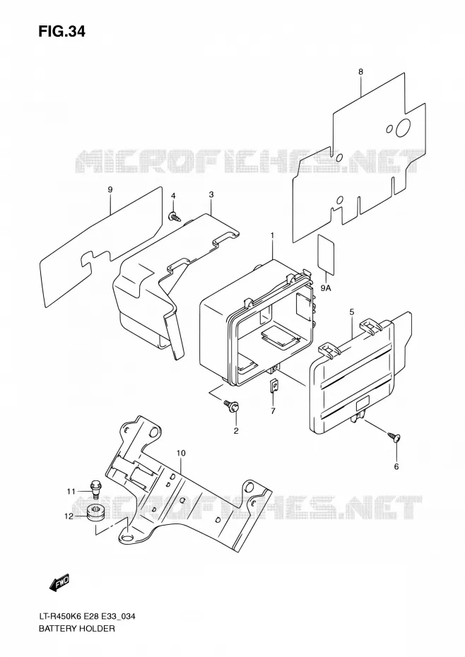 BAC A BATTERIE - OUTILS Suzuki QUAD 450 QUADRACER 2010  LT-R450 L0/LT-R450Z L0 (E28,E33)