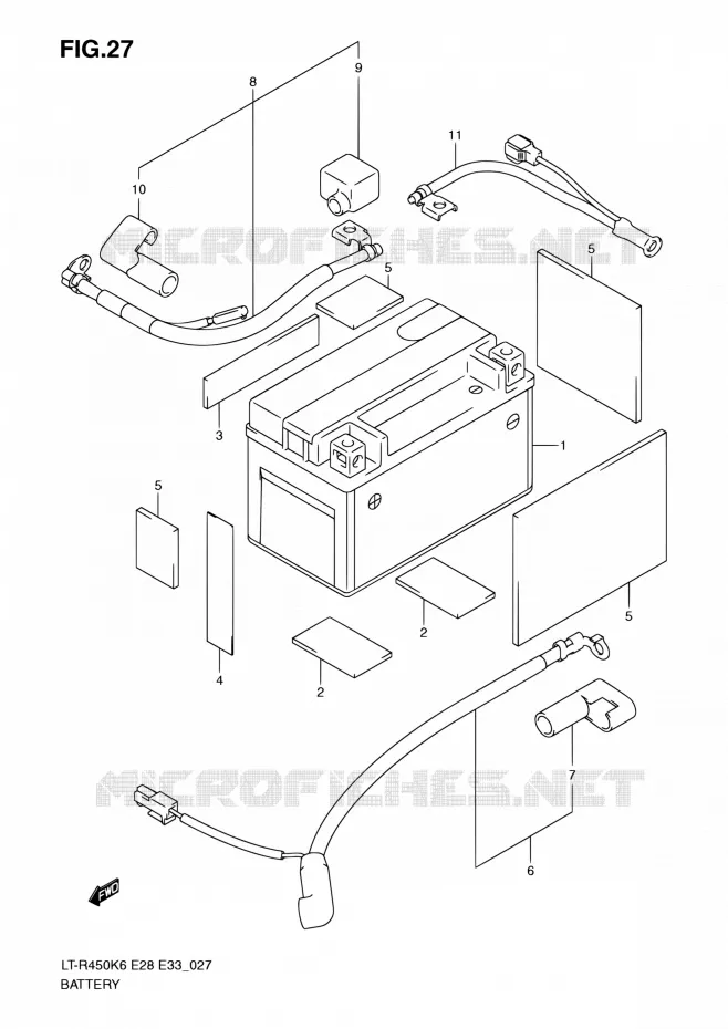 BATTERIE Suzuki QUAD 450 QUADRACER 2010  LT-R450 L0/LT-R450Z L0 (E28,E33)