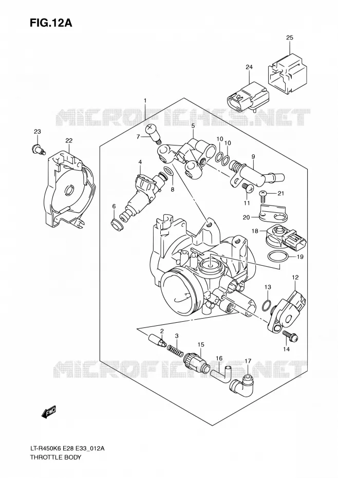 CORPS DE PAPILLON (MODEL K9/L0) Suzuki QUAD 450 QUADRACER 2010  LT-R450 L0/LT-R450Z L0 (E28,E33)