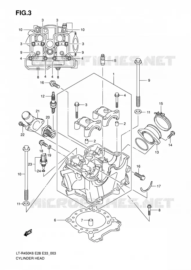 CULASSE Suzuki QUAD 450 QUADRACER 2010  LT-R450 L0/LT-R450Z L0 (E28,E33)