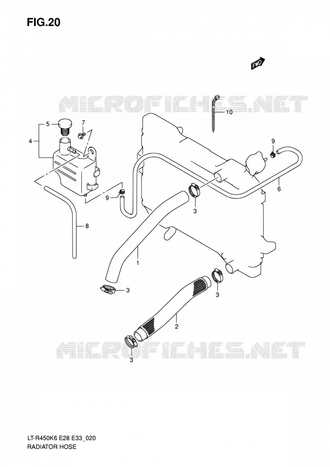 DURITE DE RADIATEUR Suzuki QUAD 450 QUADRACER 2010  LT-R450 L0/LT-R450Z L0 (E28,E33)