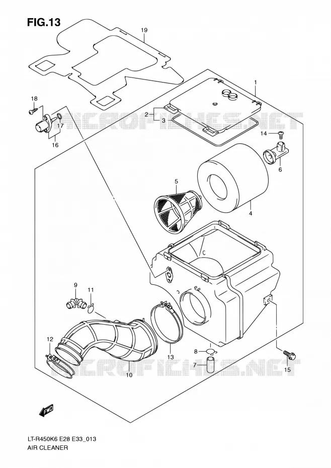 FILTRE A AIR Suzuki QUAD 450 QUADRACER 2010  LT-R450 L0/LT-R450Z L0 (E28,E33)