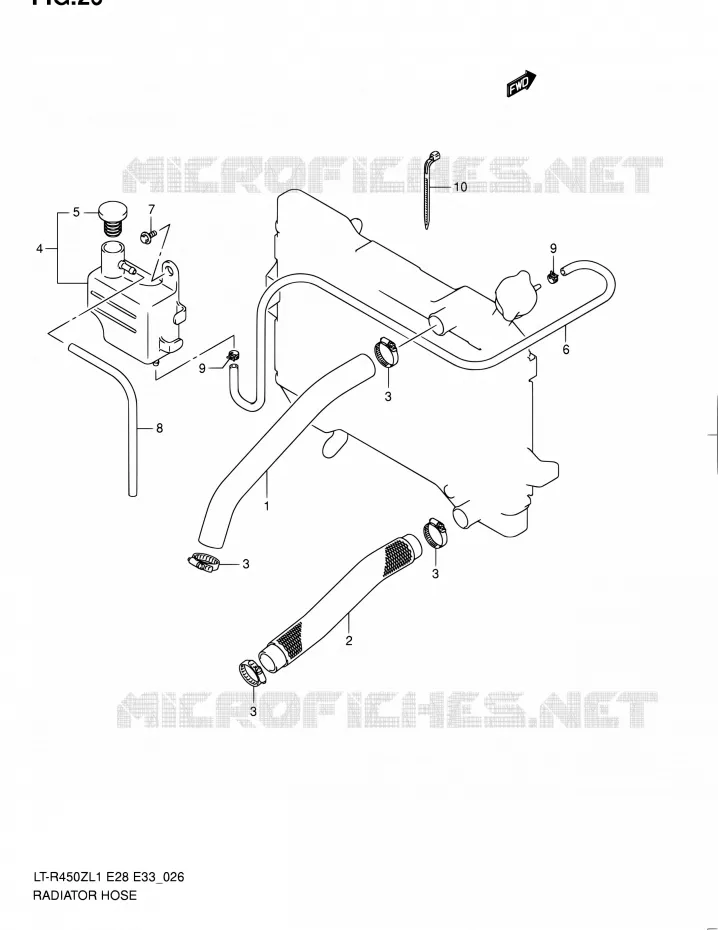 DURITE DE RADIATEUR Suzuki QUAD 450 QUADRACER 2011  LT-R450 L1/LT-R450Z L1 (E03,E28,E33)