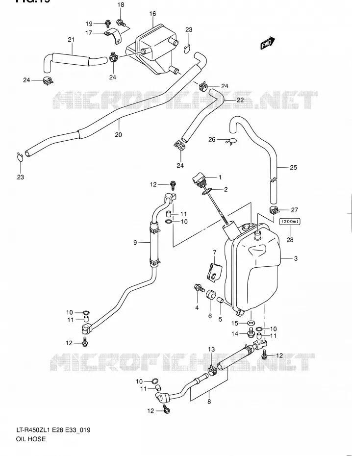 DURITE D'HUILE Suzuki QUAD 450 QUADRACER 2011  LT-R450 L1/LT-R450Z L1 (E03,E28,E33)