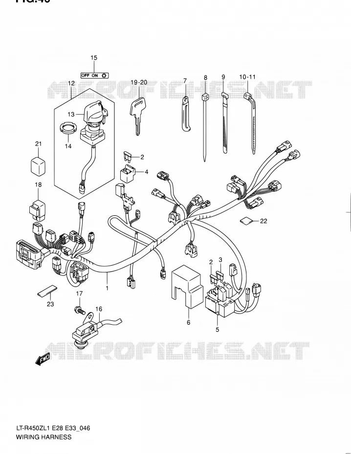 FAISCEAU ELECTRIQUE Suzuki QUAD 450 QUADRACER 2011  LT-R450 L1/LT-R450Z L1 (E03,E28,E33)