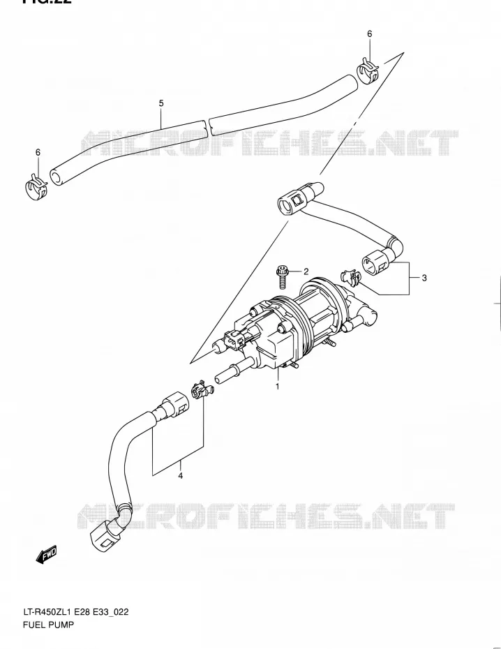 POMPE A ESSENCE (LT-R450L1 E28) Suzuki QUAD 450 QUADRACER 2011  LT-R450 L1/LT-R450Z L1 (E03,E28,E33)