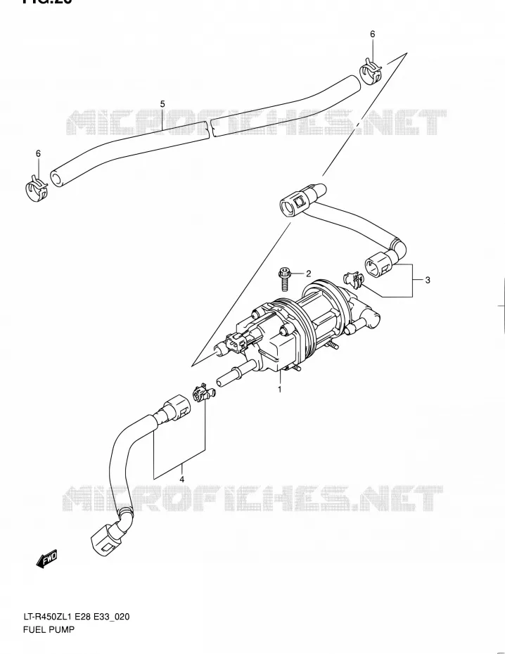 POMPE A ESSENCE (LT-R450ZL1 E28) Suzuki QUAD 450 QUADRACER 2011  LT-R450 L1/LT-R450Z L1 (E03,E28,E33)