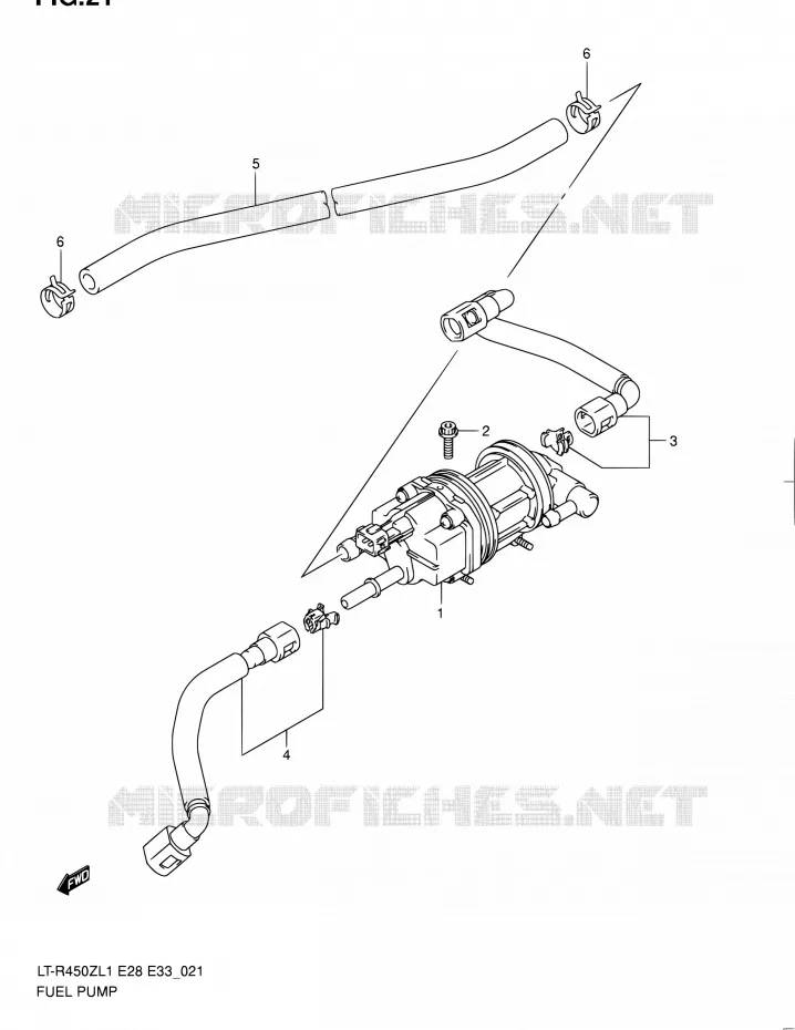 POMPE A ESSENCE (LT-R450ZL1 E33) Suzuki QUAD 450 QUADRACER 2011  LT-R450 L1/LT-R450Z L1 (E03,E28,E33)