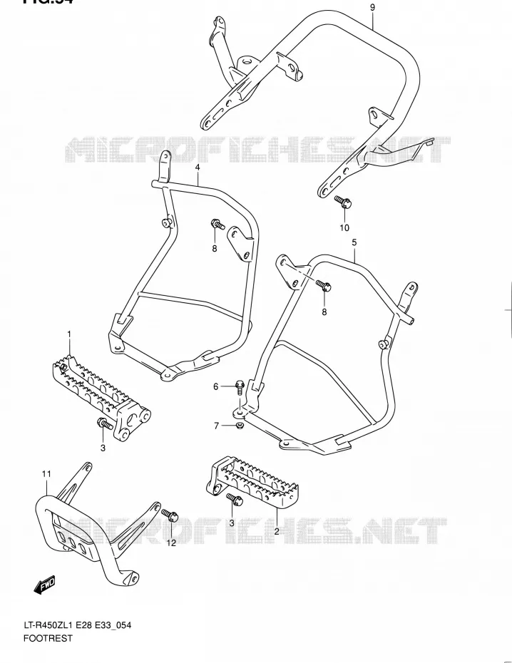 REPOSE PIED (LT-R450ZL1 E33) Suzuki QUAD 450 QUADRACER 2011  LT-R450 L1/LT-R450Z L1 (E03,E28,E33)
