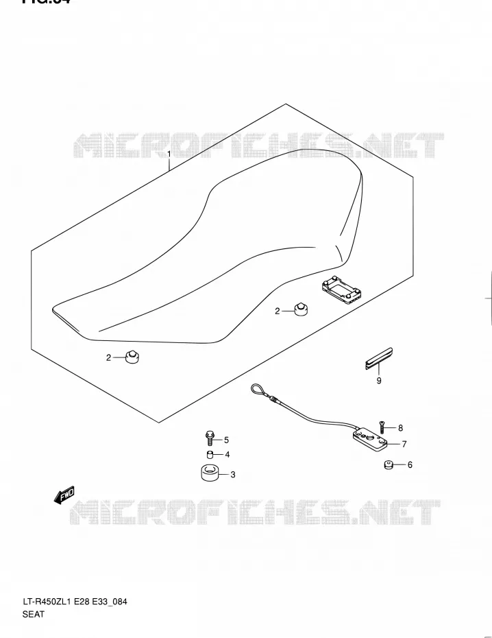 SELLE (LT-R450L1 E28) Suzuki QUAD 450 QUADRACER 2011  LT-R450 L1/LT-R450Z L1 (E03,E28,E33)