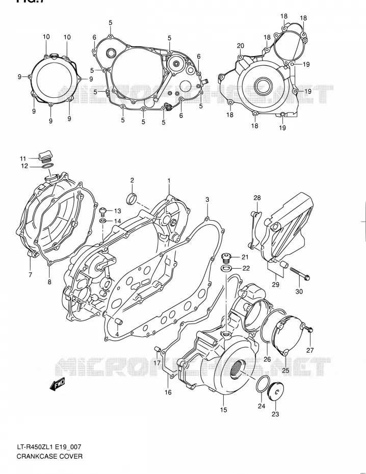 CARTER (LT-R450L1 E19) Suzuki QUAD 450 QUADRACER 2011  LT-R450 L1/LT-R450Z L1 (E19)