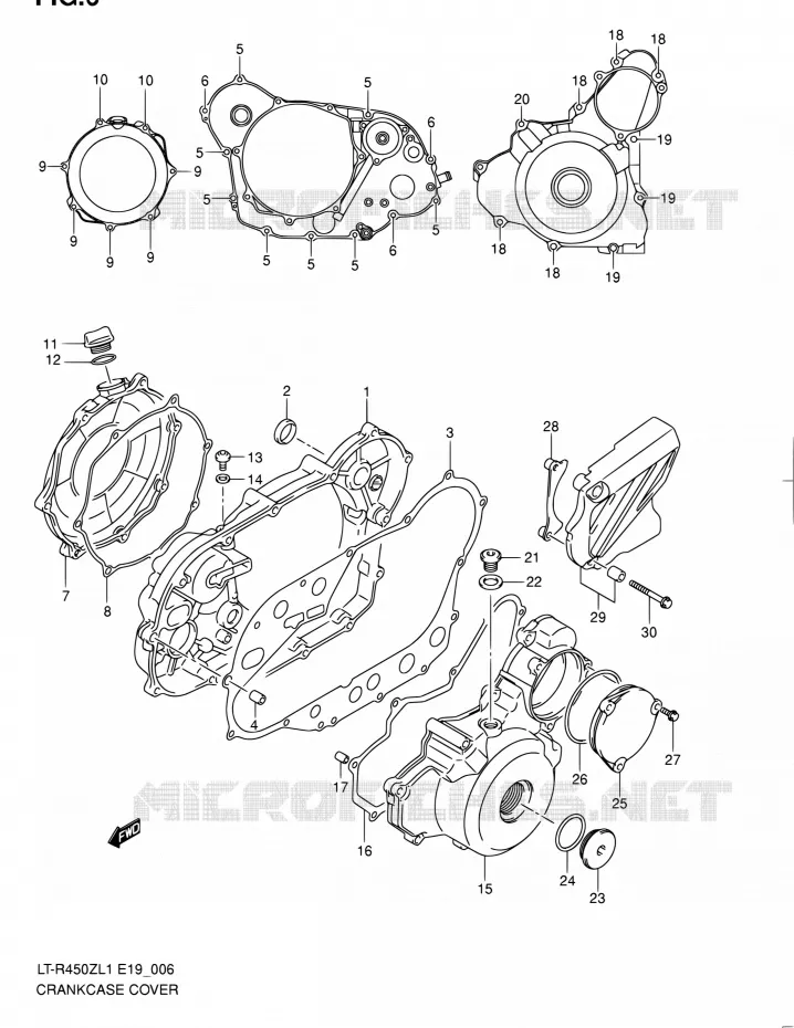 CARTER (LT-R450ZL1 E19) Suzuki QUAD 450 QUADRACER 2011  LT-R450 L1/LT-R450Z L1 (E19)