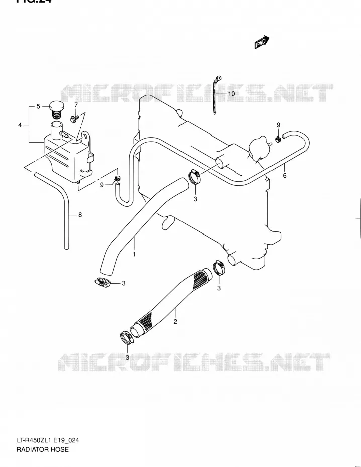 DURITE DE RADIATEUR Suzuki QUAD 450 QUADRACER 2011  LT-R450 L1/LT-R450Z L1 (E19)