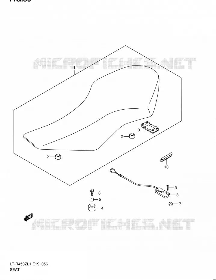 SELLE (LT-R450L1 E19) Suzuki QUAD 450 QUADRACER 2011  LT-R450 L1/LT-R450Z L1 (E19)