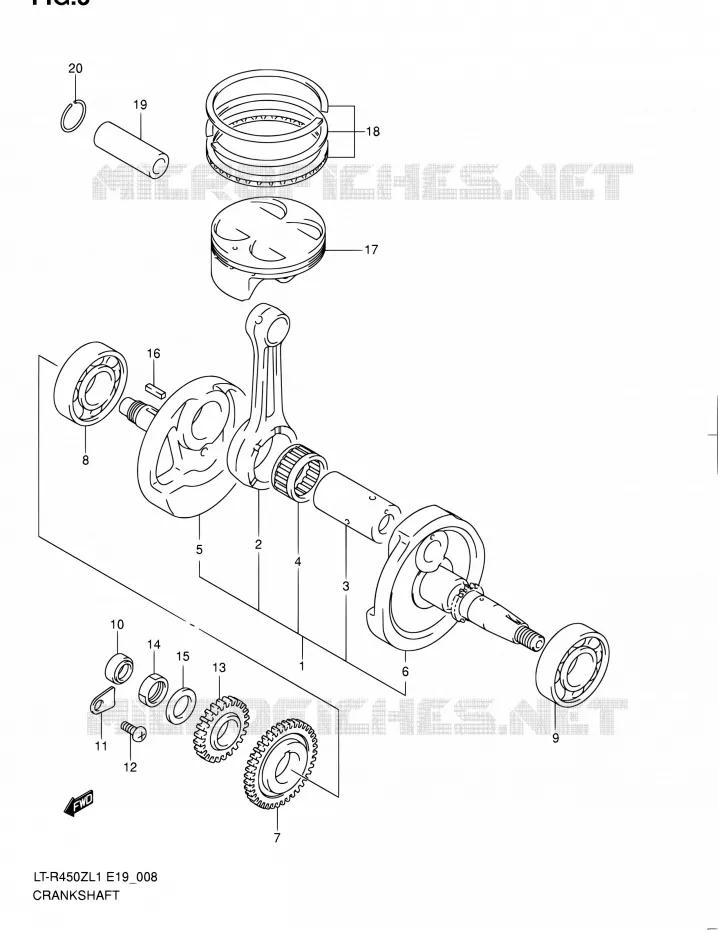 VILEBREQUIN (LT-R450ZL1 E19) Suzuki QUAD 450 QUADRACER 2011  LT-R450 L1/LT-R450Z L1 (E19)