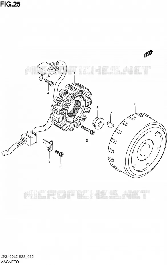 ALLUMAGE ROTOR - STATOR Suzuki QUAD 400 QUADSPORT 2012  LT-Z400 L2/LT-Z400Z L2 (E03,E28,E33)