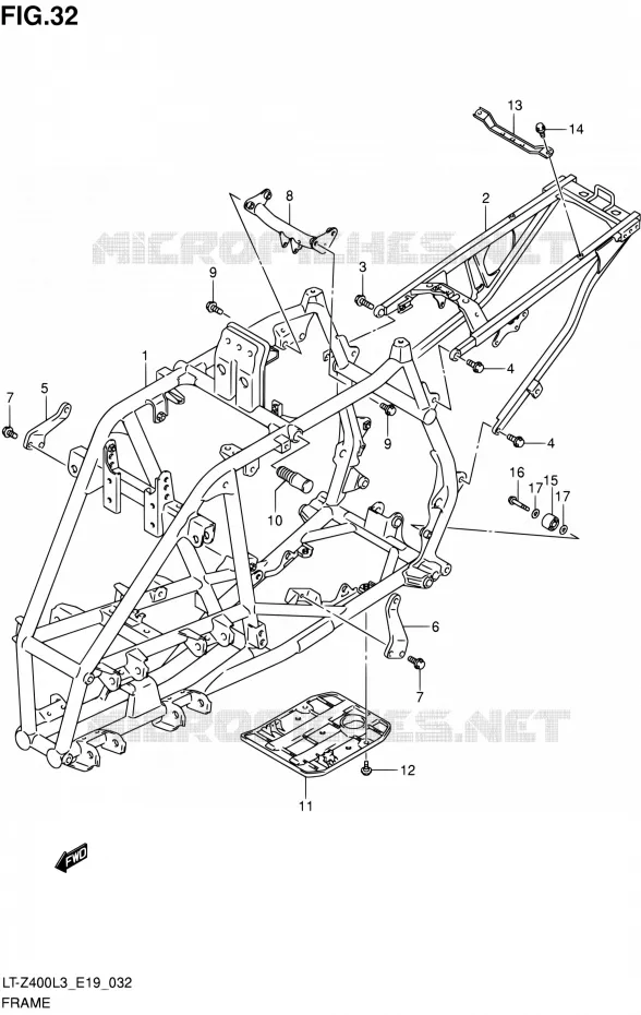 CADRE Suzuki QUAD 400 QUADSPORT 2013  LT-Z400 L3 (E19)