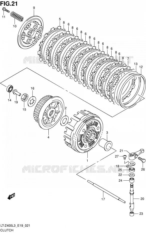 EMBRAYAGE Suzuki QUAD 400 QUADSPORT 2013  LT-Z400 L3 (E19)