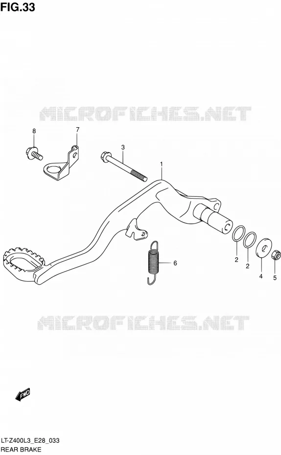 FREIN ARRIERE Suzuki QUAD 400 QUADSPORT 2013  LT-Z400 L3 (E28)