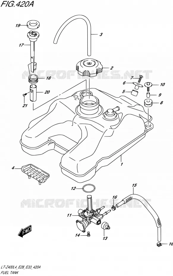 RESERVOIR D'ESSENCE Suzuki QUAD 400 QUADSPORT 2014  LT-Z400 L4