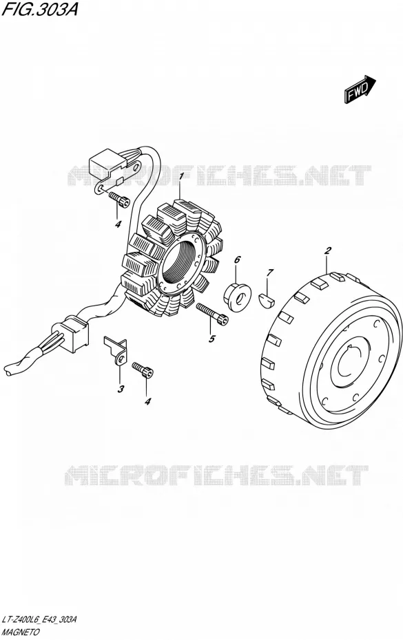 ALLUMAGE ROTOR - STATOR Suzuki QUAD 400 QUADSPORT 2016  LT-Z400 L6 (E43)