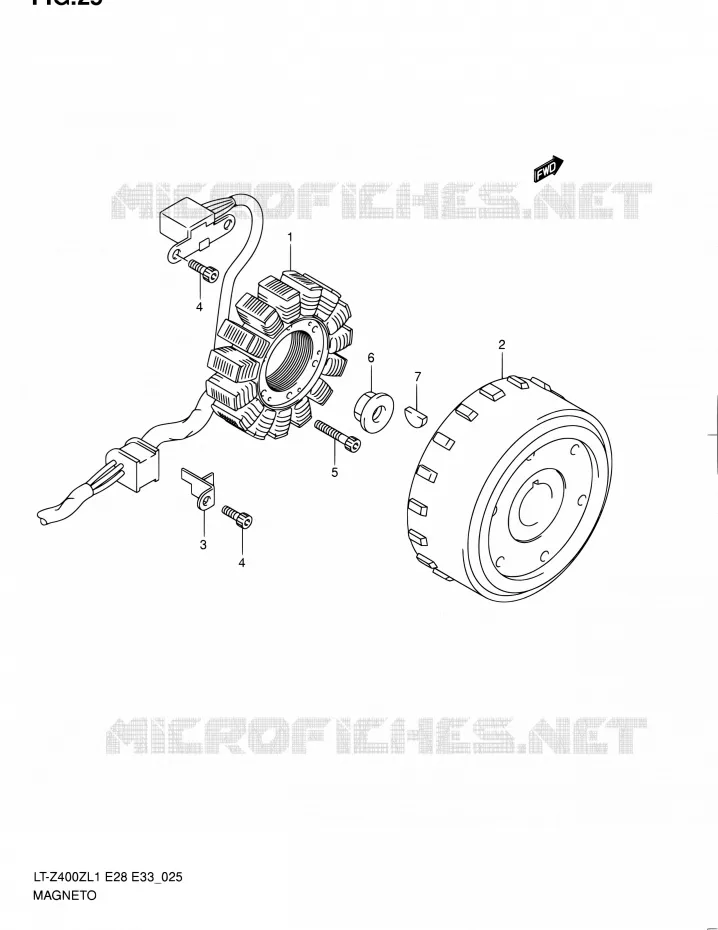 ALLUMAGE ROTOR - STATOR Suzuki QUAD 400 QUADSPORT 2011  LT-Z400Z L1 (E03,E28,E33)