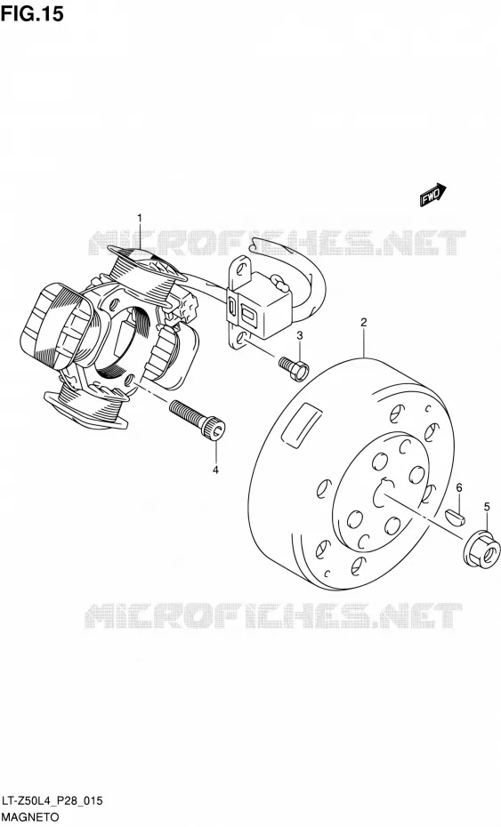 ALLUMAGE ROTOR - STATOR Suzuki QUAD 50 QUADSPORT 2014  LT-Z50 L4 (P03,P28,P33)