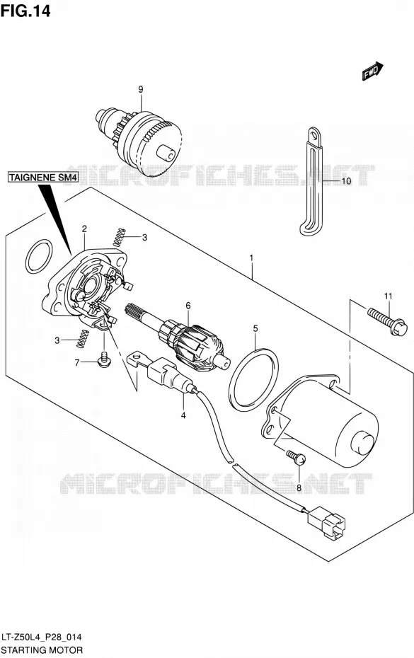 DEMARREUR Suzuki QUAD 50 QUADSPORT 2014  LT-Z50 L4 (P03,P28,P33)