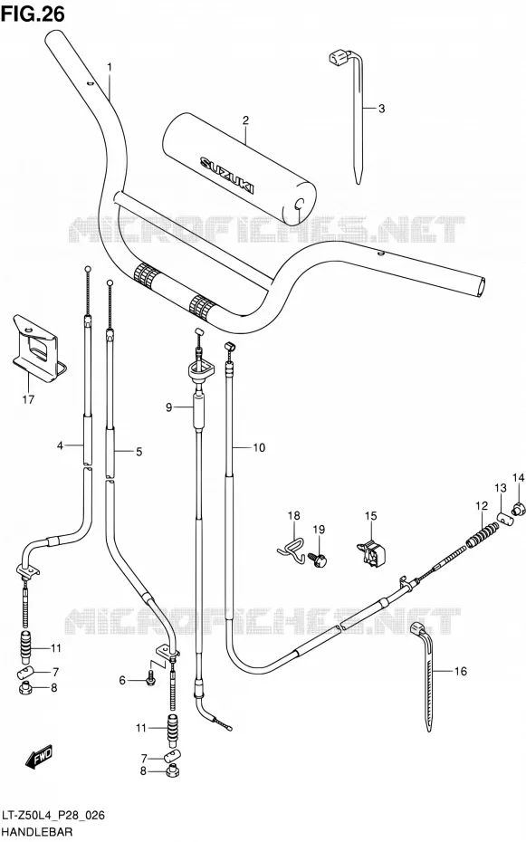 GUIDON Suzuki QUAD 50 QUADSPORT 2014  LT-Z50 L4 (P03,P28,P33)