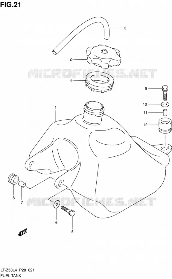 RESERVOIR D'ESSENCE Suzuki QUAD 50 QUADSPORT 2014  LT-Z50 L4 (P03,P28,P33)