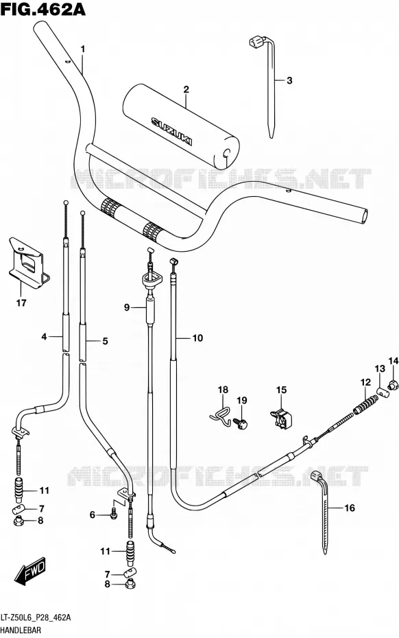 GUIDON Suzuki QUAD 50 QUADSPORT 2016  LT-Z50 L6 (P03,P28,P33)