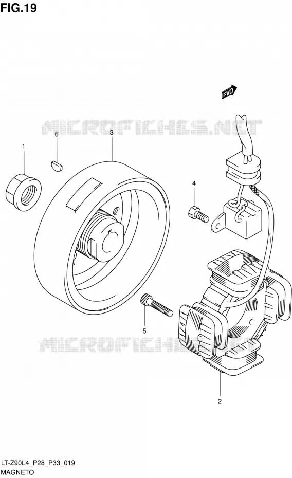 ALLUMAGE ROTOR - STATOR Suzuki QUAD 90 QUADSPORT 2014  LT-Z90 L4 (P03,P28,P33)