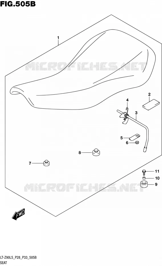 SELLE (LT-Z90L5 P33) Suzuki QUAD 90 QUADSPORT 2015  LT-Z90 L5 (P03,P28,P33)