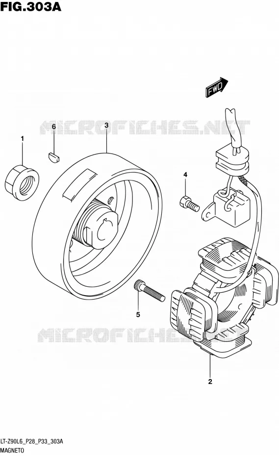 ALLUMAGE ROTOR - STATOR Suzuki QUAD 90 QUADSPORT 2016  LT-Z90 L6 (P03,P28,P33)