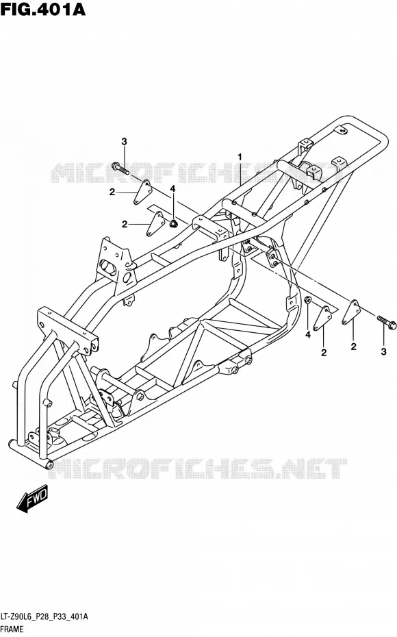 CADRE Suzuki QUAD 90 QUADSPORT 2016  LT-Z90 L6 (P03,P28,P33)