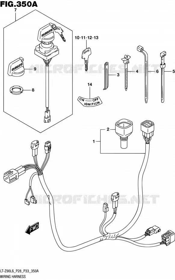 FAISCEAU ELECTRIQUE Suzuki QUAD 90 QUADSPORT 2016  LT-Z90 L6 (P03,P28,P33)