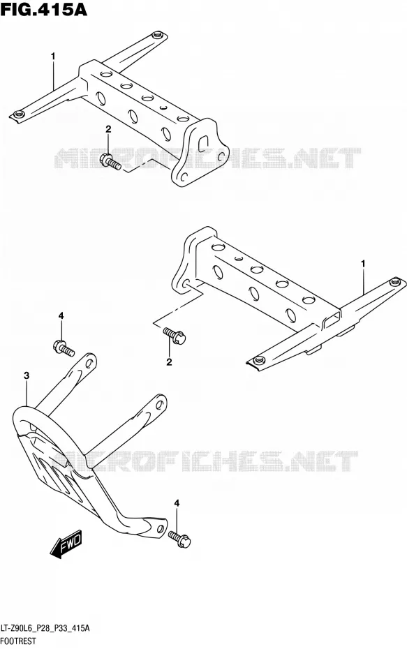REPOSE PIED Suzuki QUAD 90 QUADSPORT 2016  LT-Z90 L6 (P03,P28,P33)