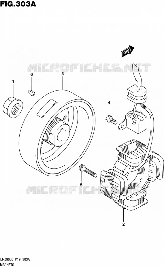 ALLUMAGE ROTOR - STATOR Suzuki QUAD 90 QUADSPORT 2016  LT-Z90 L6 (P19)