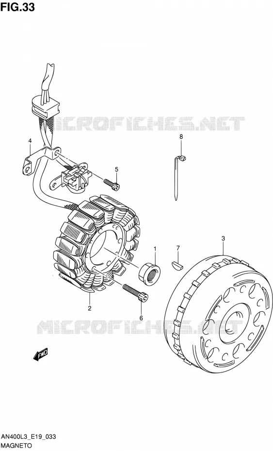 ALLUMAGE ROTOR - STATOR Suzuki SCOOTER 400 BURGMAN 2013  AN400A L3 (E02,E19,E24)