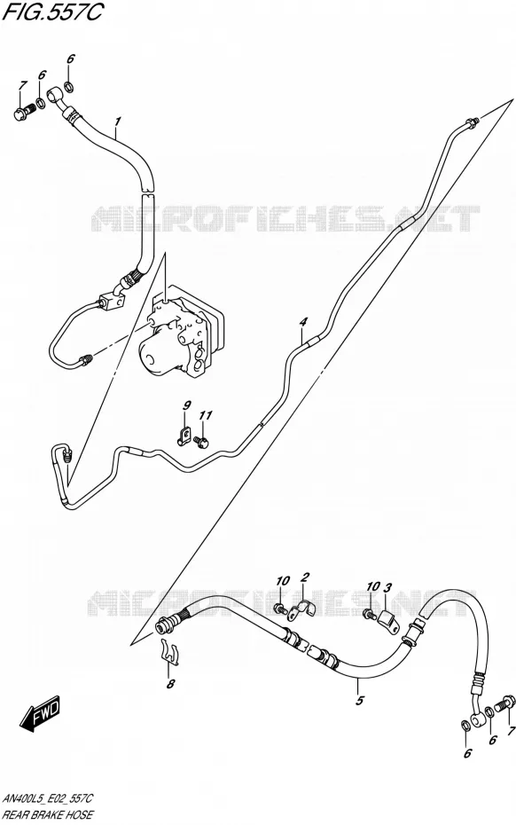 DURITE DE FREIN ARRIERE (AN400AL5 E19) Suzuki SCOOTER 400 BURGMAN 2015  AN400A L5 (E02)