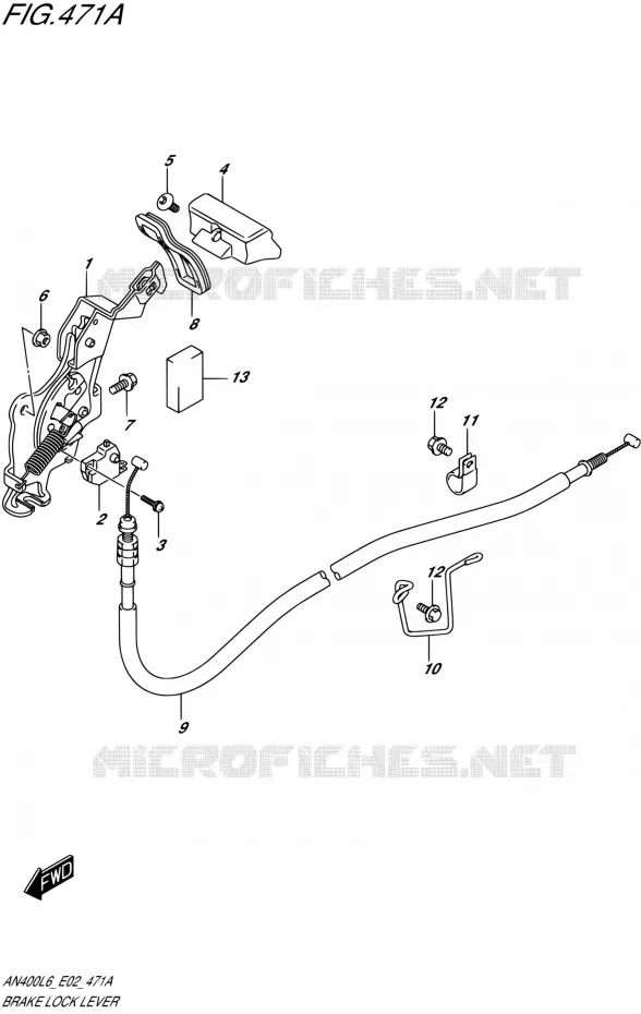 FREIN DE PARKING Suzuki SCOOTER 400 BURGMAN 2016  AN400A L6 (E19)