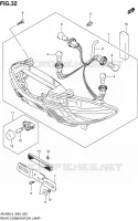 ENSEMBLE FEU ARRIERE (WITHOUT REFLECTOR) pour Suzuki BURGMAN 400 2013