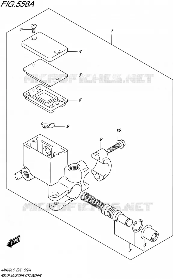 MAITRE CYLINDRE ARRIERE Suzuki SCOOTER 400 BURGMAN 2015  AN400 L5 (E19)