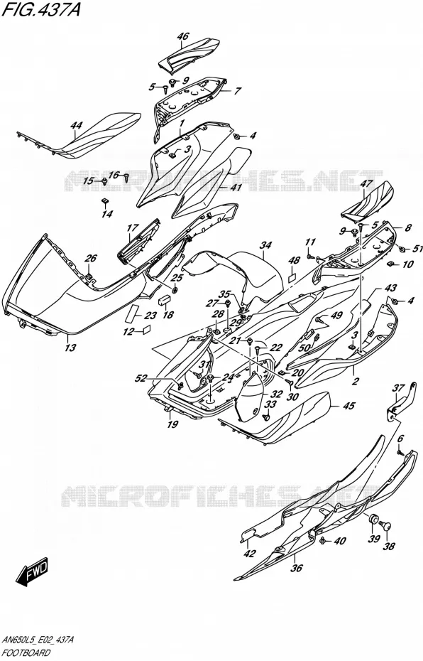 REPOSE PIEDS Suzuki SCOOTER 650 BURGMAN 2015  AN650Z L5 (E19)