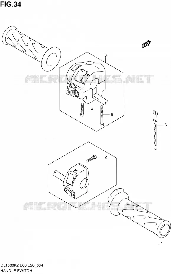 COMMODOS (MODELE K2/K3) Suzuki MOTO 1000 V-STROM 2003  DL1000 K3 (E03,E28,E33)