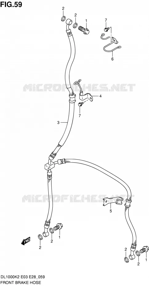 DURITE DE FREIN AVANT Suzuki MOTO 1000 V-STROM 2003  DL1000 K3 (E03,E28,E33)