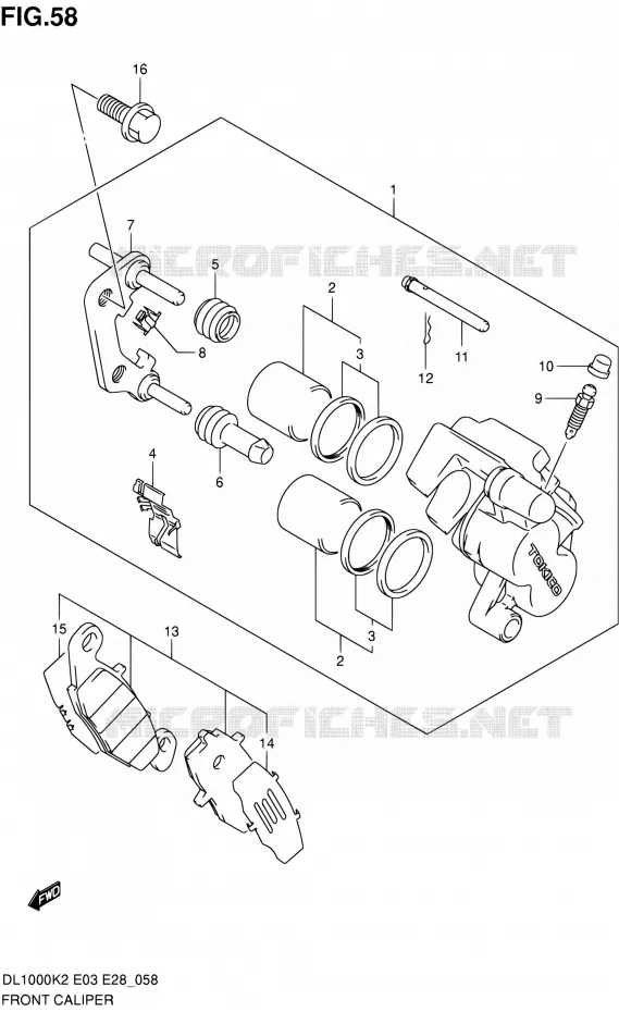 ETRIER DE FREIN AVANT Suzuki MOTO 1000 V-STROM 2003  DL1000 K3 (E03,E28,E33)