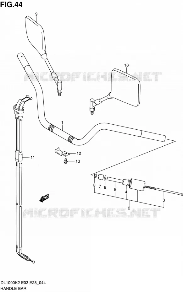 GUIDON (MODELE K2/K3) Suzuki MOTO 1000 V-STROM 2003  DL1000 K3 (E03,E28,E33)