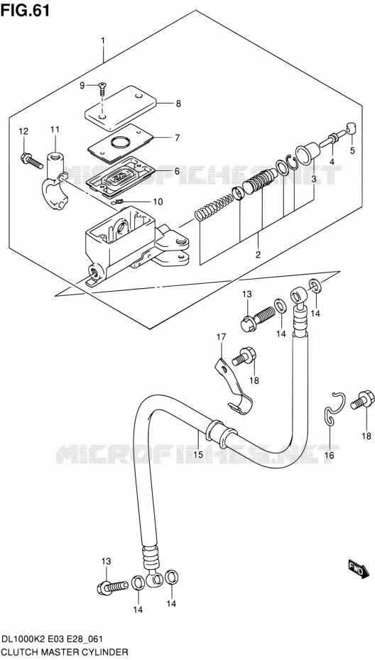 MAITRE CYLINDRE D'EMBRAYAGE Suzuki MOTO 1000 V-STROM 2003  DL1000 K3 (E03,E28,E33)