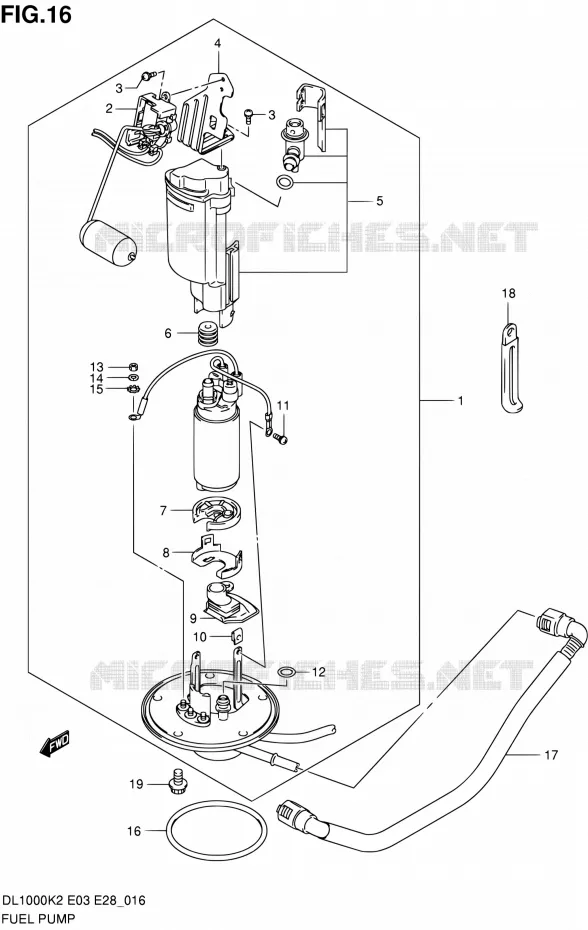 POMPE A ESSENCE (MODELE K2/K3) Suzuki MOTO 1000 V-STROM 2003  DL1000 K3 (E03,E28,E33)